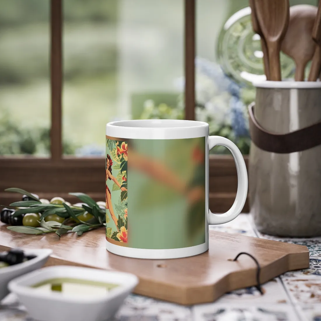 Vintage Retro Pin-Up Girl: Mid-Century Art - Mug