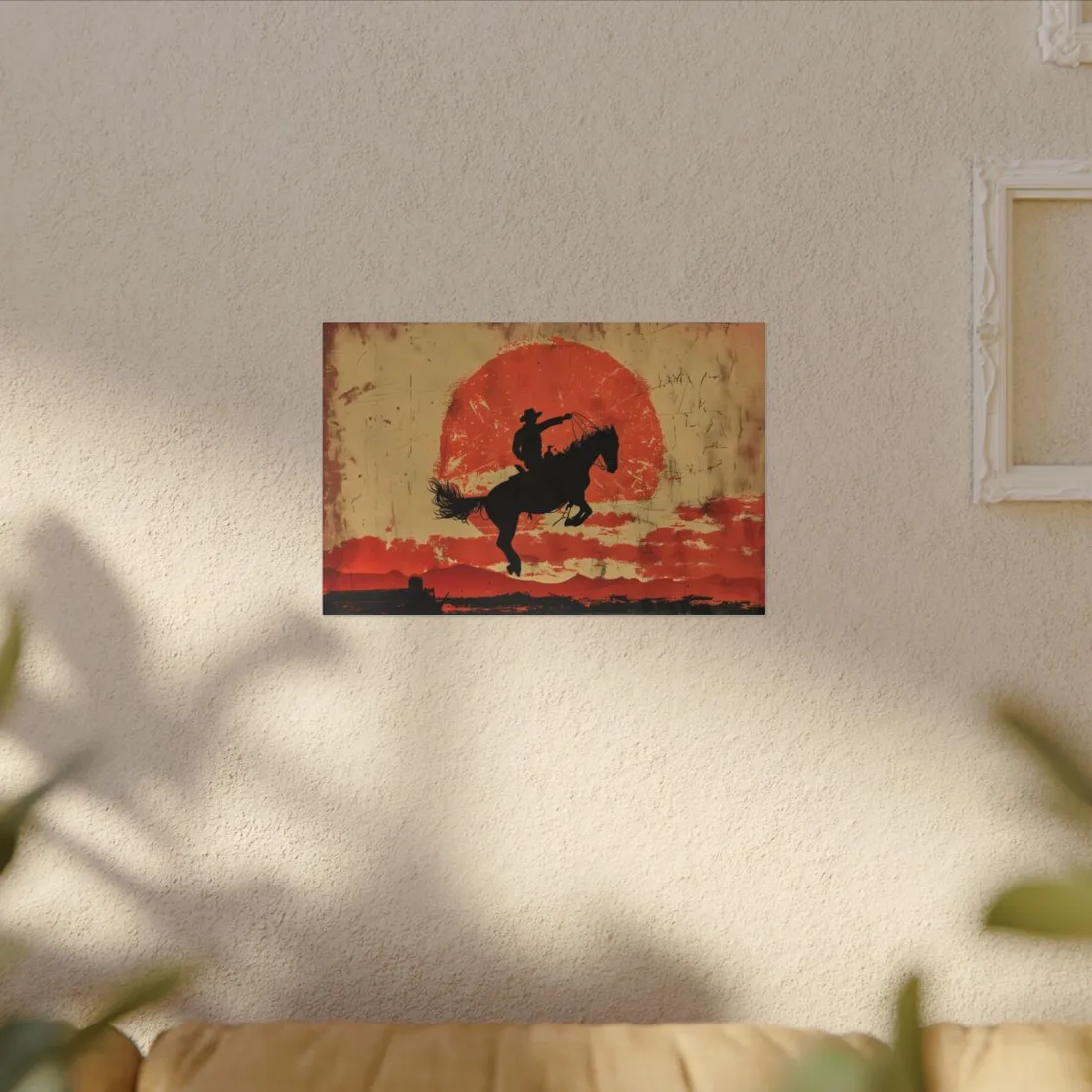 Vintage Rodeo Cowboy: Classic Bucking Bronco Art - Canvas