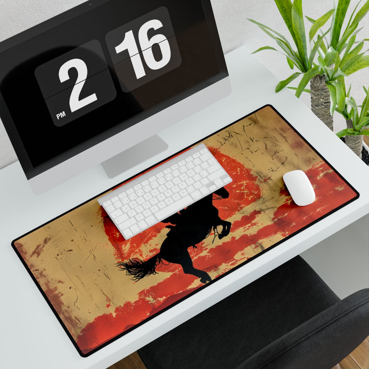 Vintage Rodeo Cowboy: Classic Bucking Bronco Art - Desk Mat