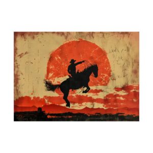 Bucking Horse Sunset Poster