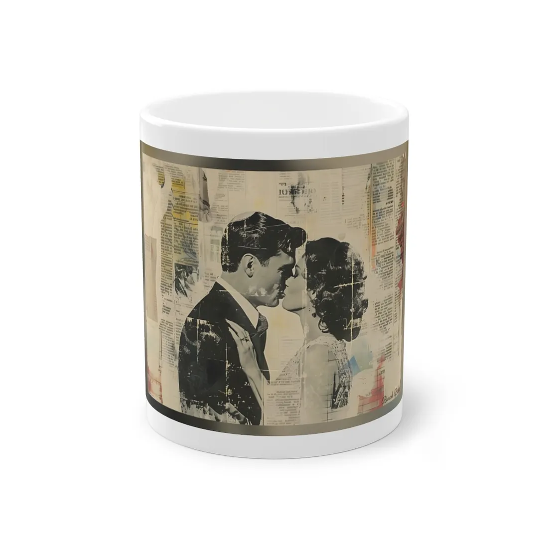 Vintage Romance: Celebratory Couple Art Poster - Mug