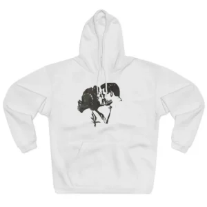 Profile Silhouettes on Newspaper Hoodie