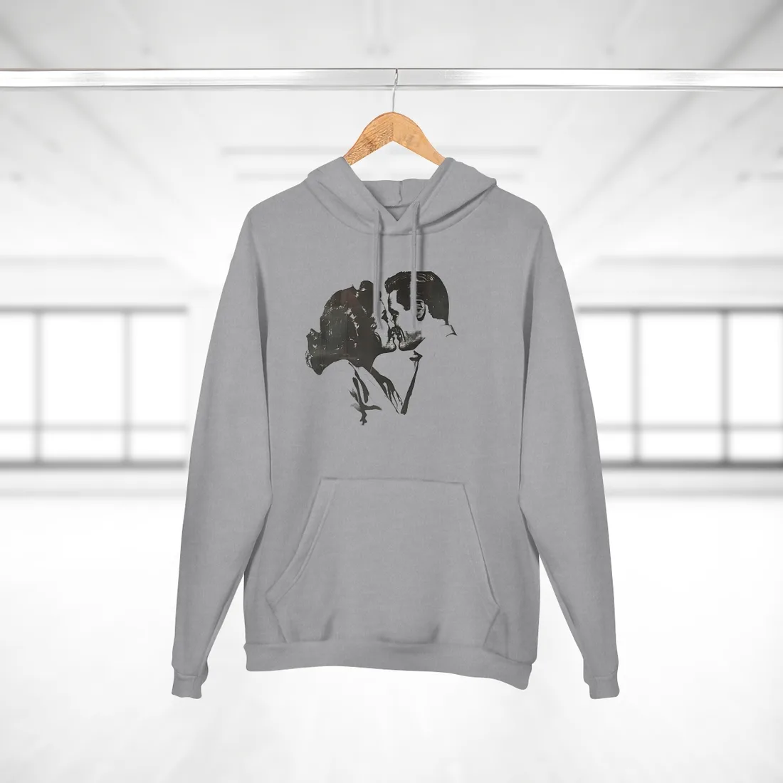 Vintage Romance: Couples in Love - Newsprint Art - Hoodie (Heather Grey)