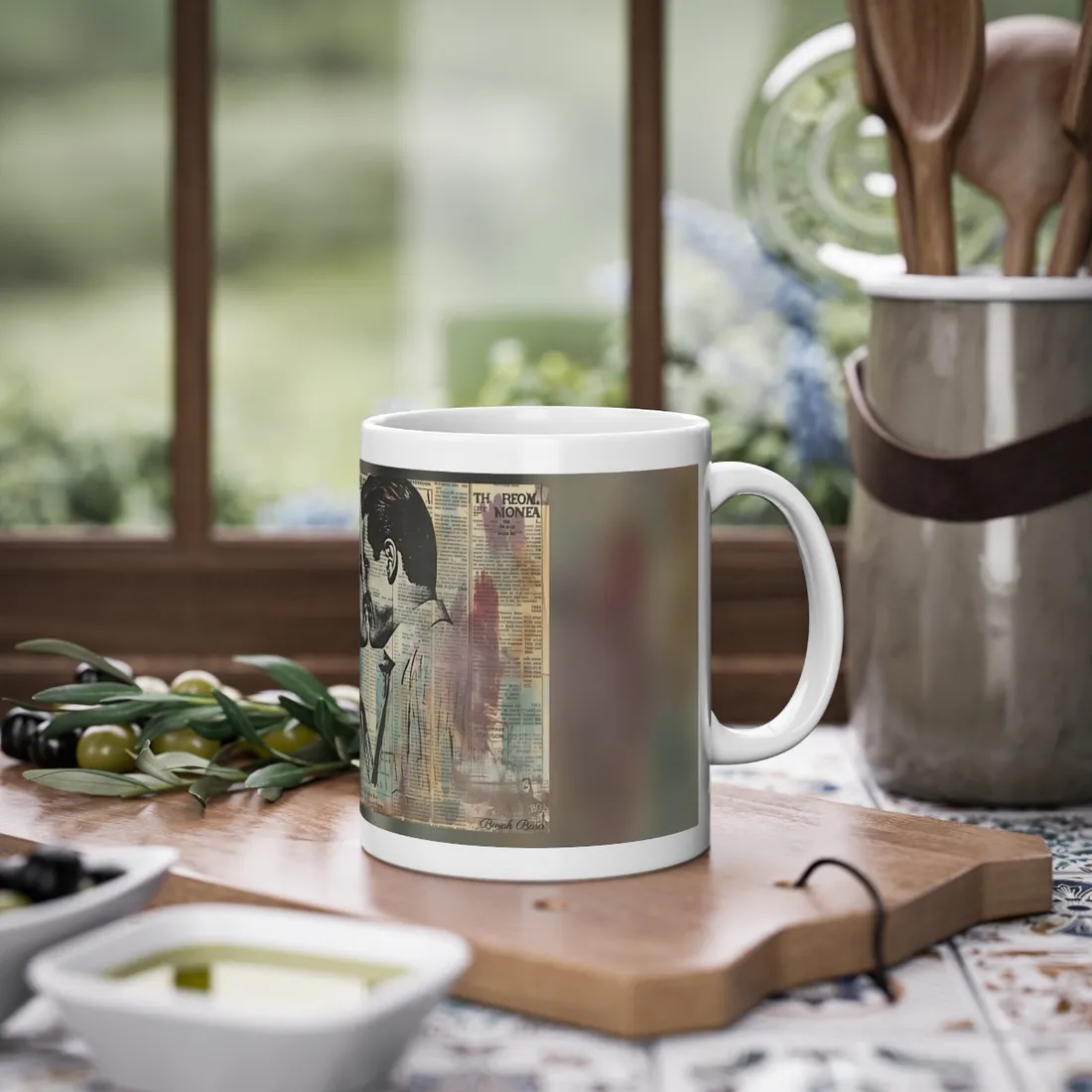 Vintage Romance: Couples in Love - Newsprint Art - Mug
