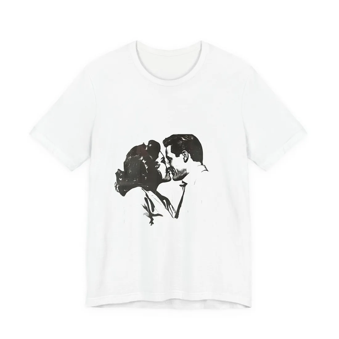 Vintage Romance: Couples in Love - Newsprint Art - T-Shirt (White)
