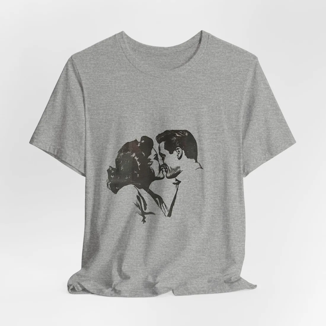 Vintage Romance: Couples in Love - Newsprint Art - T-Shirt (Athletic Heather)