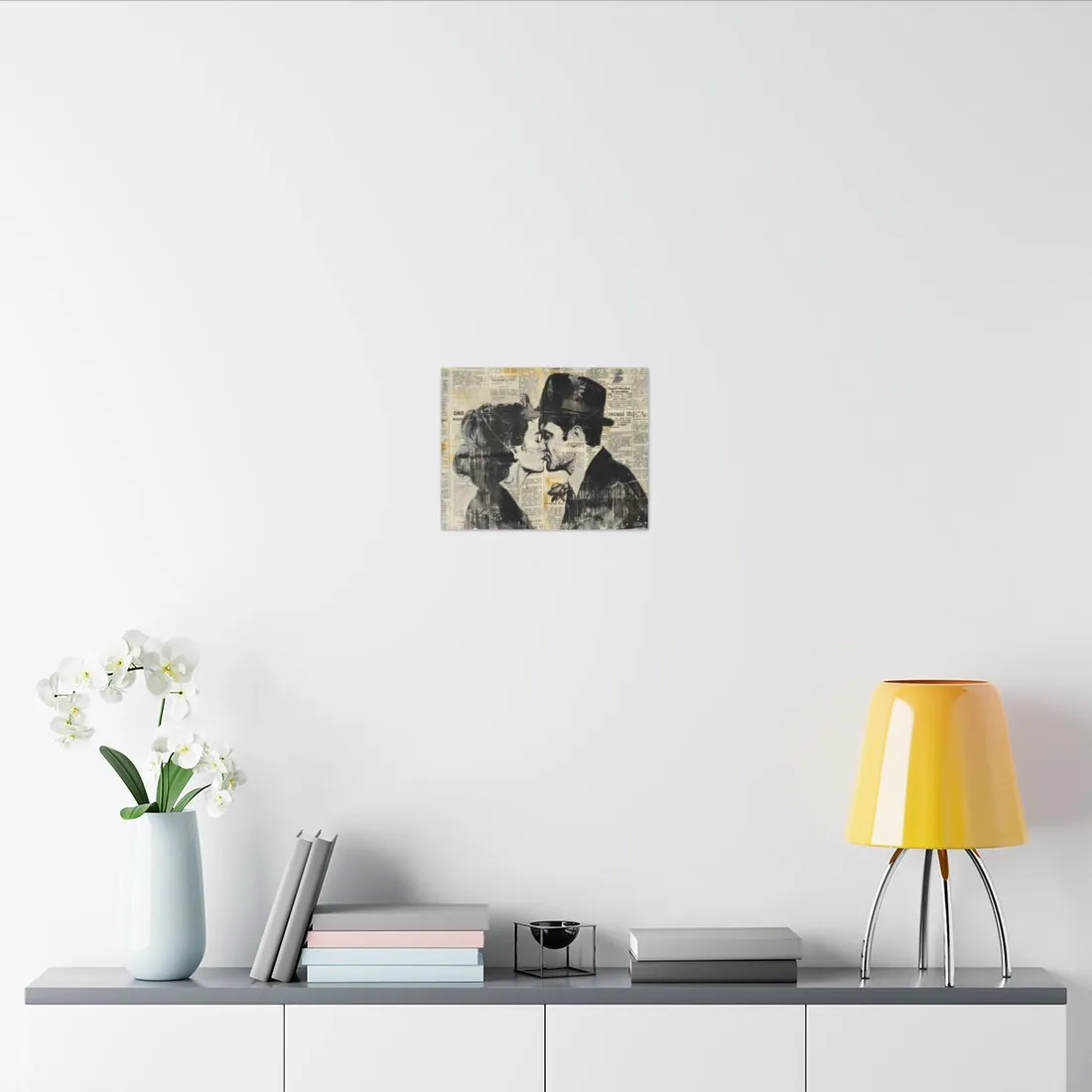 Vintage Romance Couples: Newsprint Artwork - Intimate Moments - Canvas