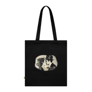 Couple Profiles on Newspaper Tote Bag