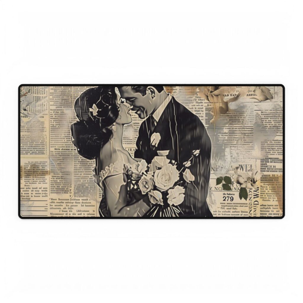 Vintage Romantic Couples: Whispers from the Past - Desk Mat