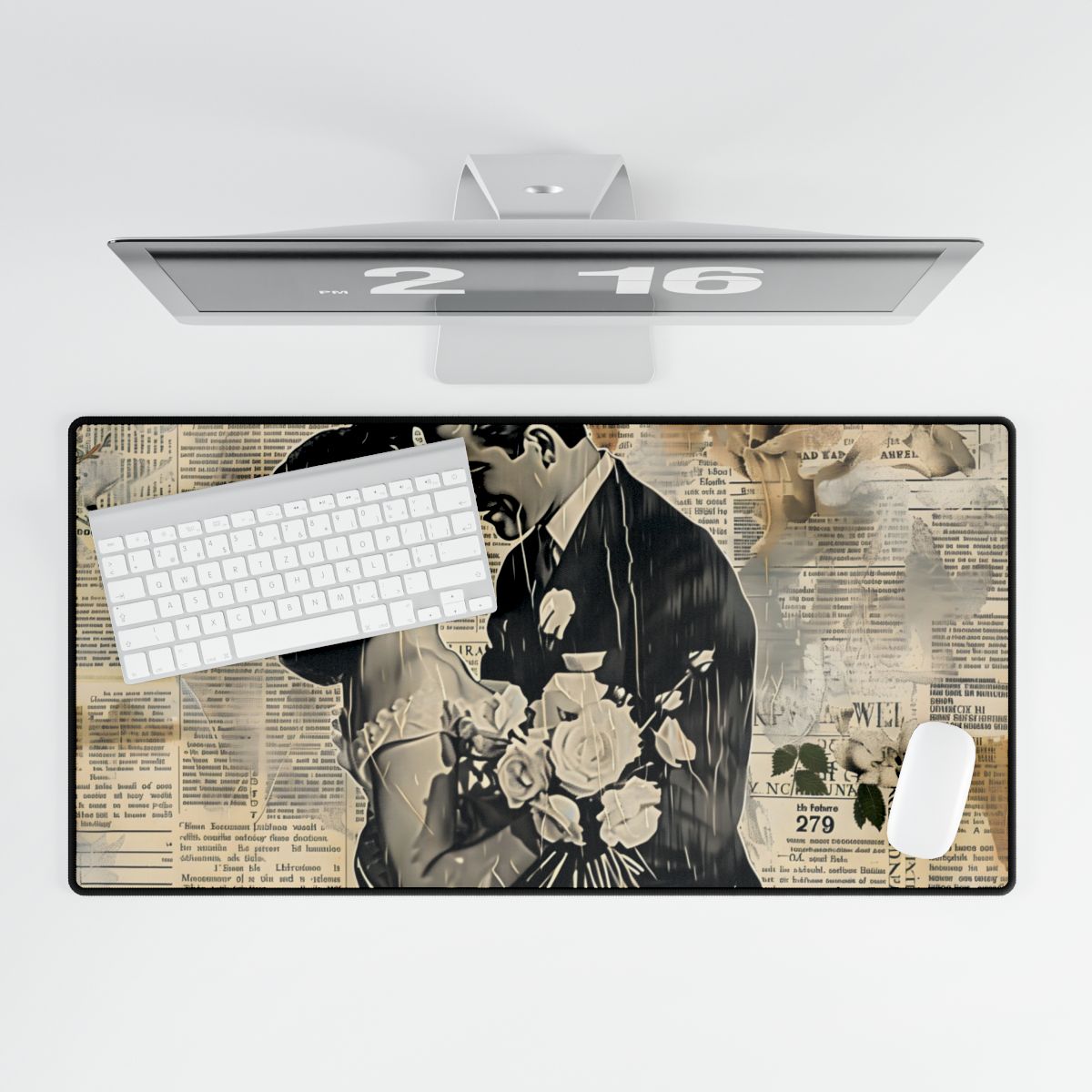 Vintage Romantic Couples: Whispers from the Past - Desk Mat