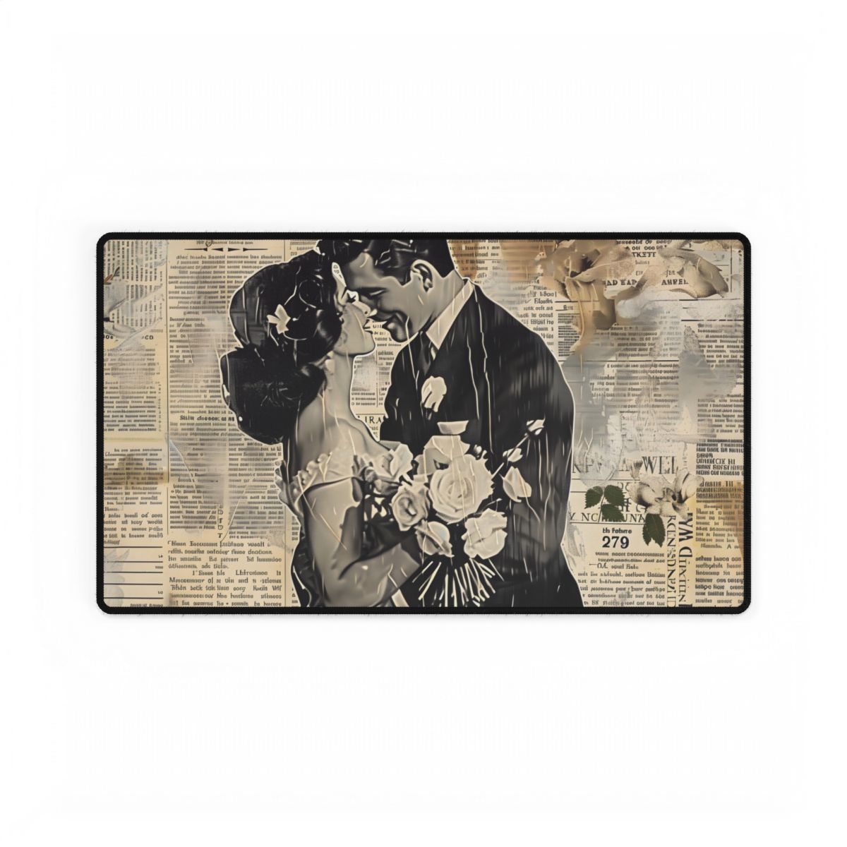 Vintage Romantic Couples: Whispers from the Past - Desk Mat