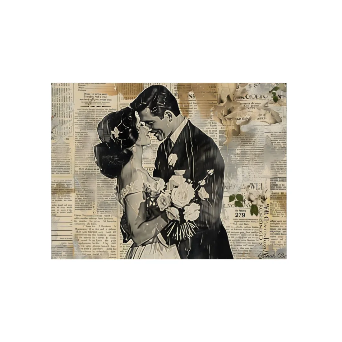 Vintage Romantic Couples: Whispers from the Past - Metal Poster