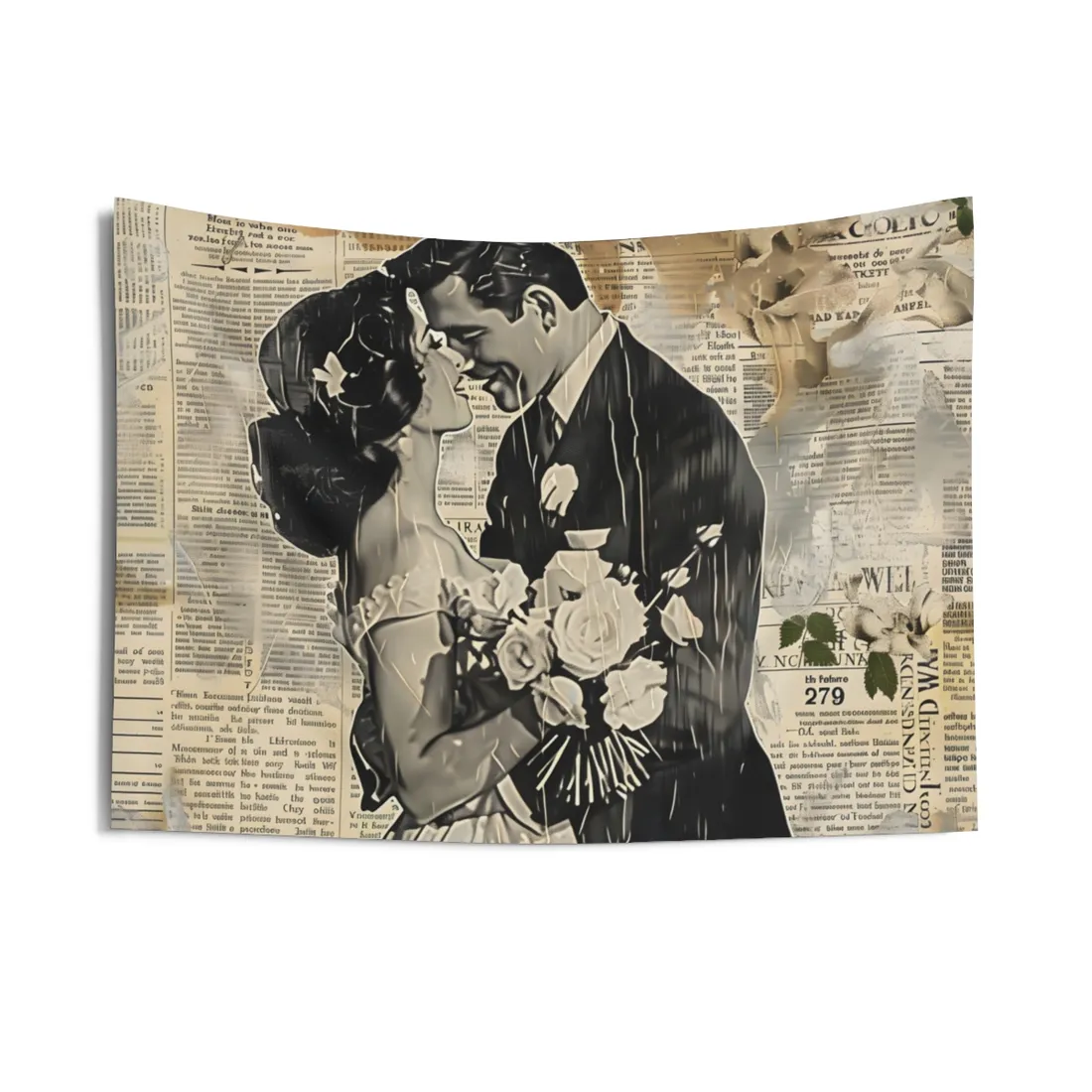 Vintage Romantic Couples: Whispers from the Past - Wall Tapestry