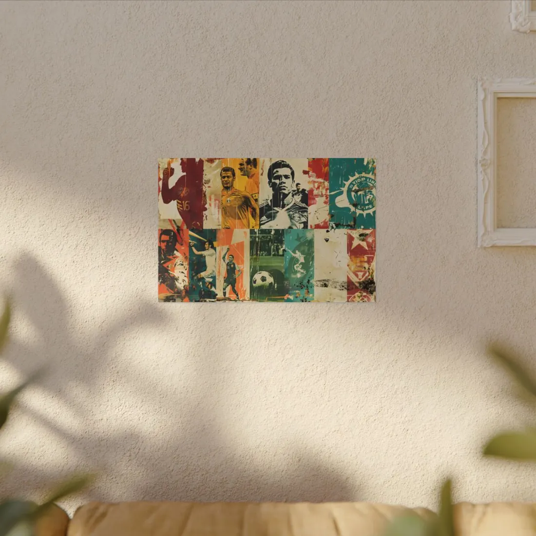 Vintage Soccer Posters: Retro Sports Art Collage - Canvas