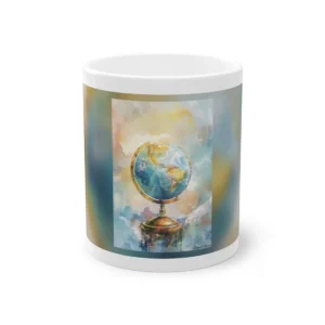 Globe on Brass Stand Mug