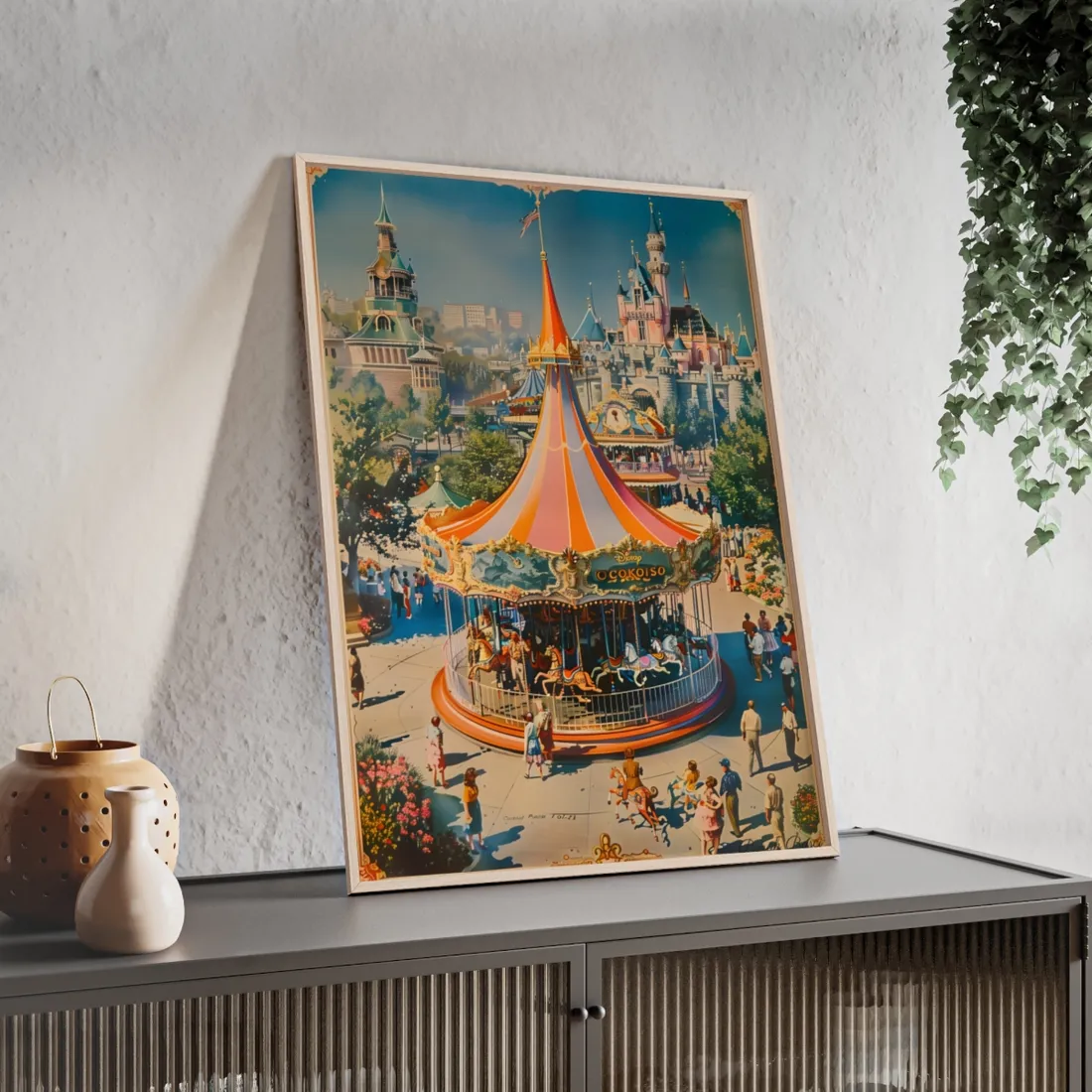 Vintage Theme Park Poster: Nostalgic Adventure - Framed Poster