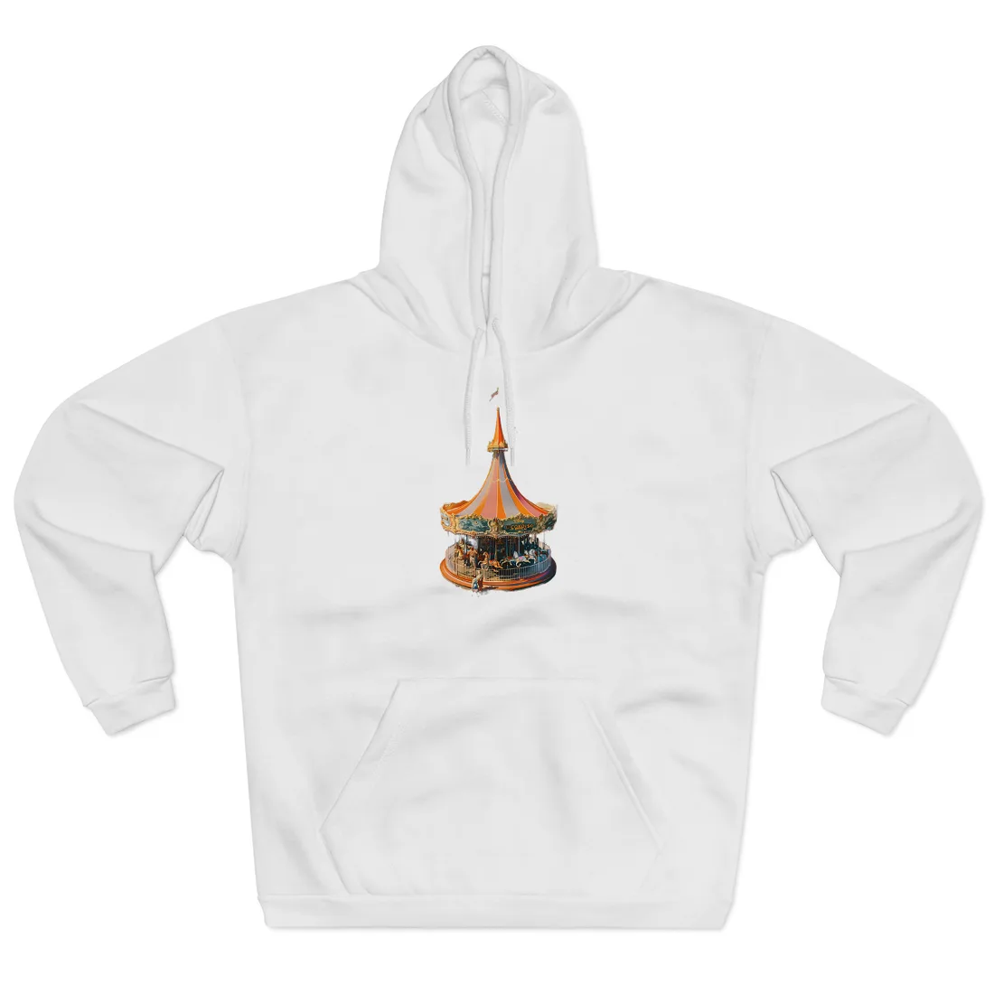 Vintage Theme Park Poster: Nostalgic Adventure - Hoodie (White)