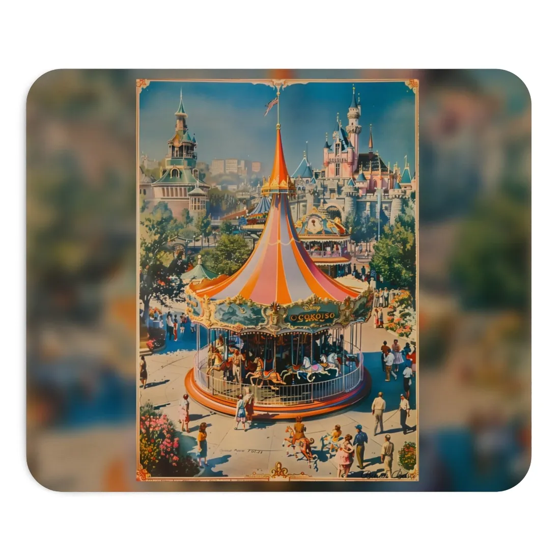 Vintage Theme Park Poster: Nostalgic Adventure - Mouse Pad