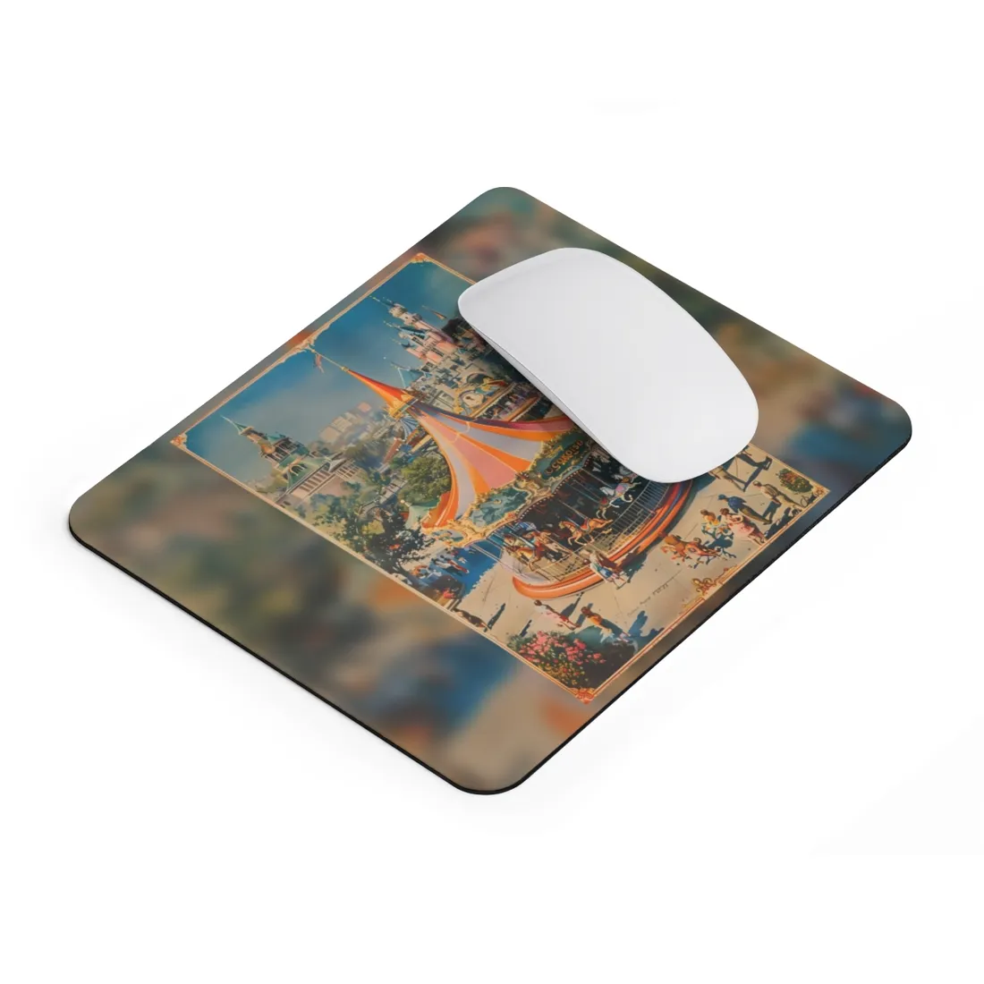 Vintage Theme Park Poster: Nostalgic Adventure - Mouse Pad