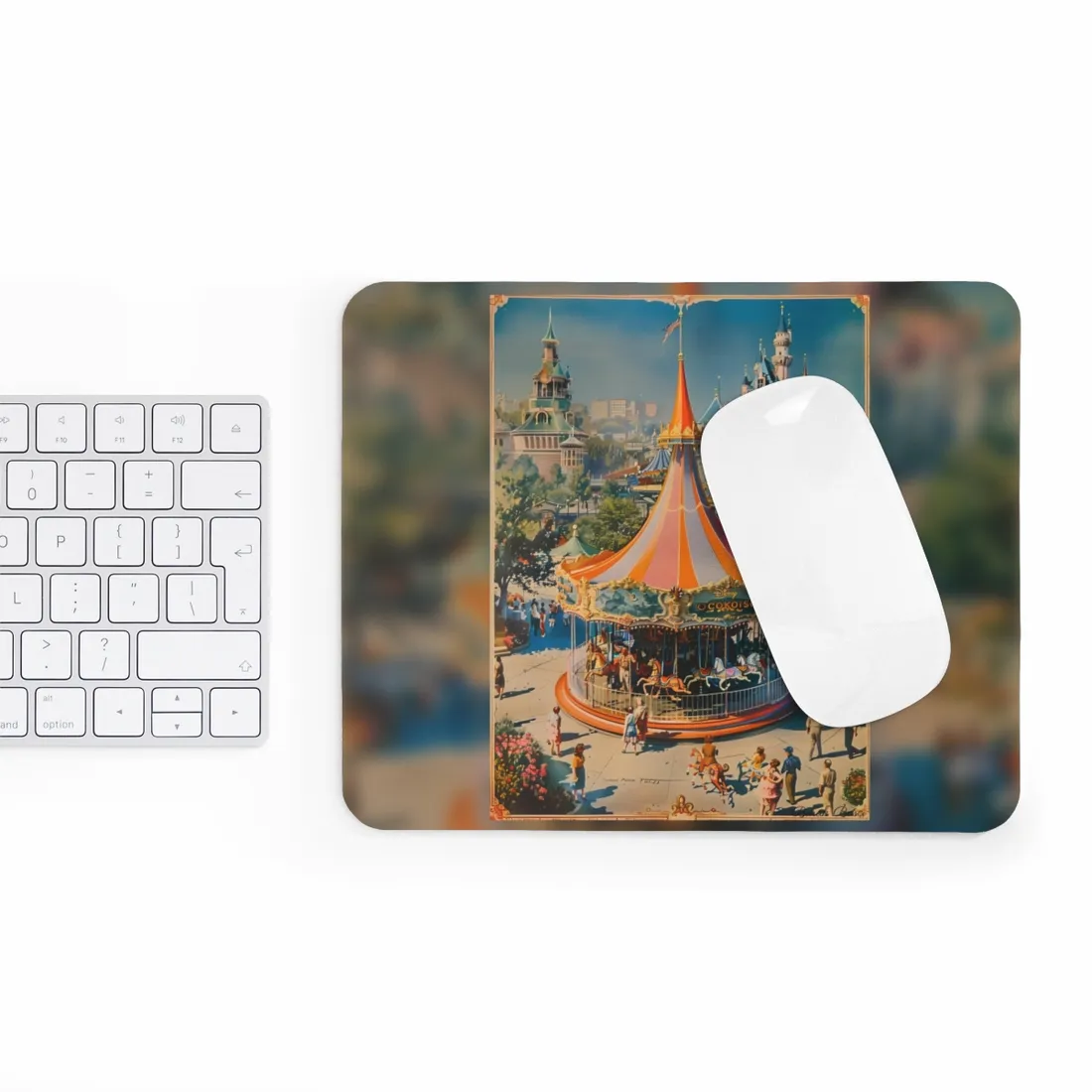 Vintage Theme Park Poster: Nostalgic Adventure - Mouse Pad