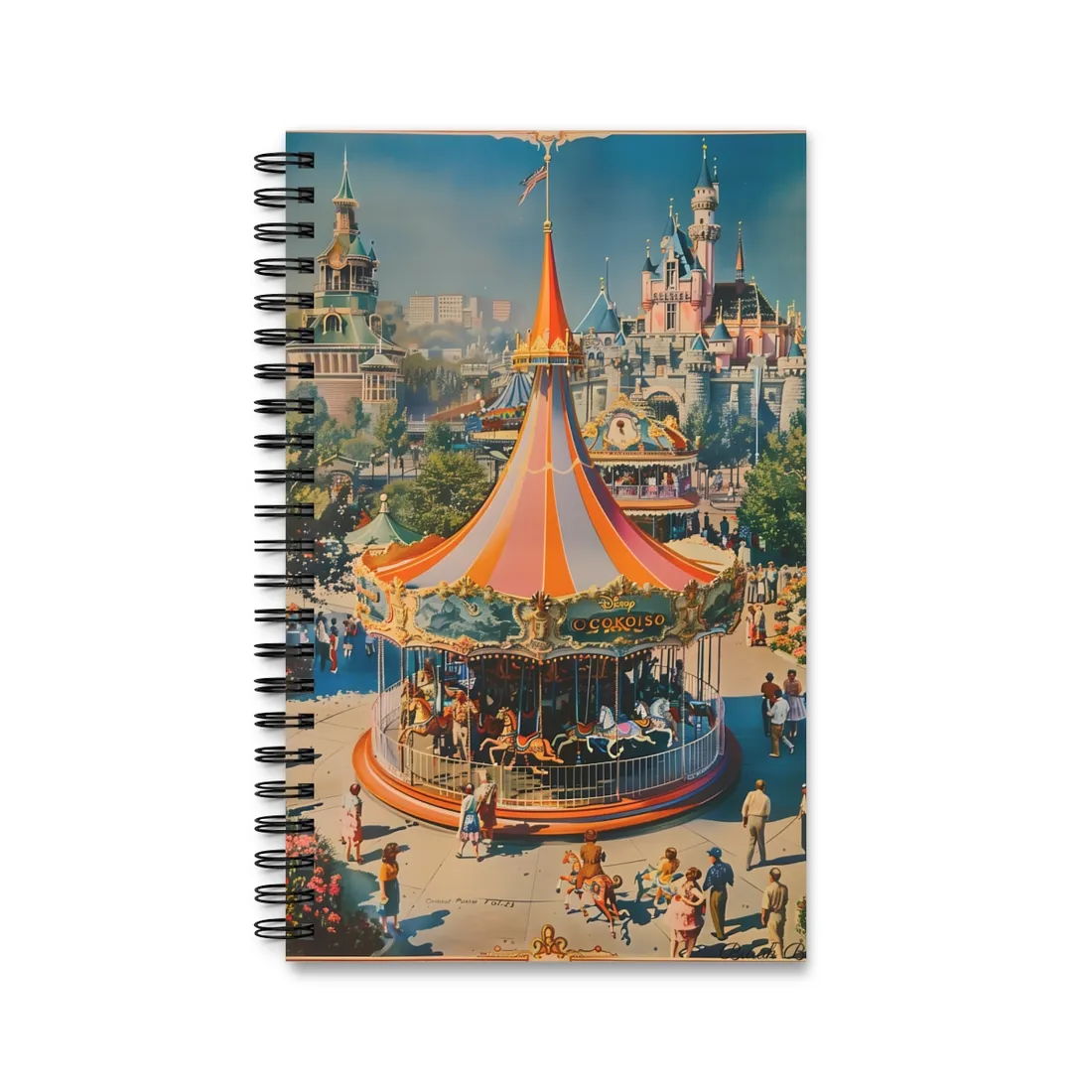 Vintage Theme Park Poster: Nostalgic Adventure - Spiral Notebook