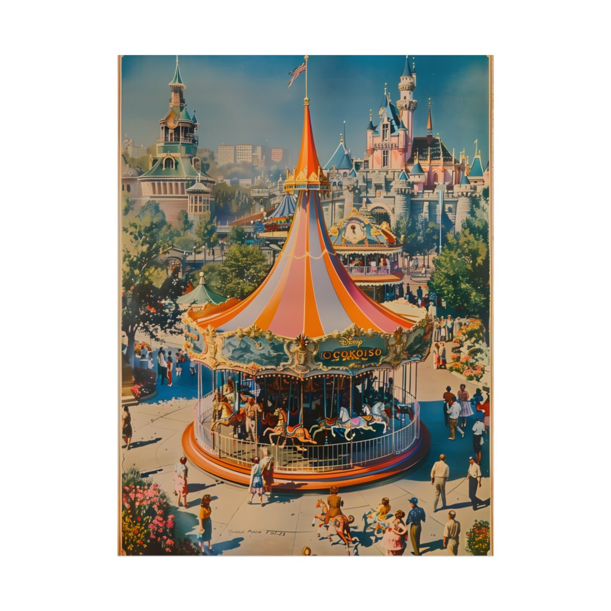 Vintage Theme Park Poster: Nostalgic Adventure - Poster