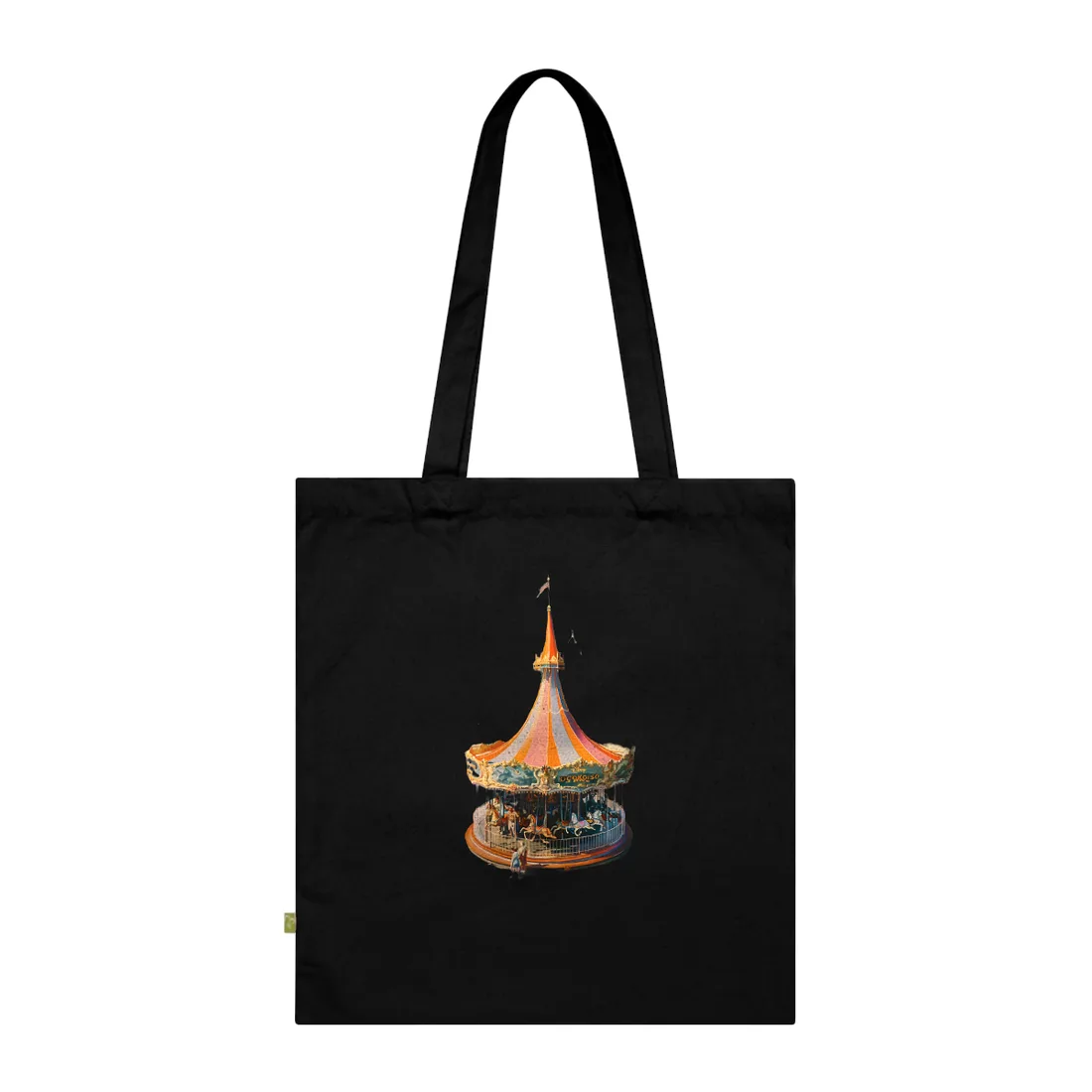 Vintage Theme Park Poster: Nostalgic Adventure - Tote Bag (Black)