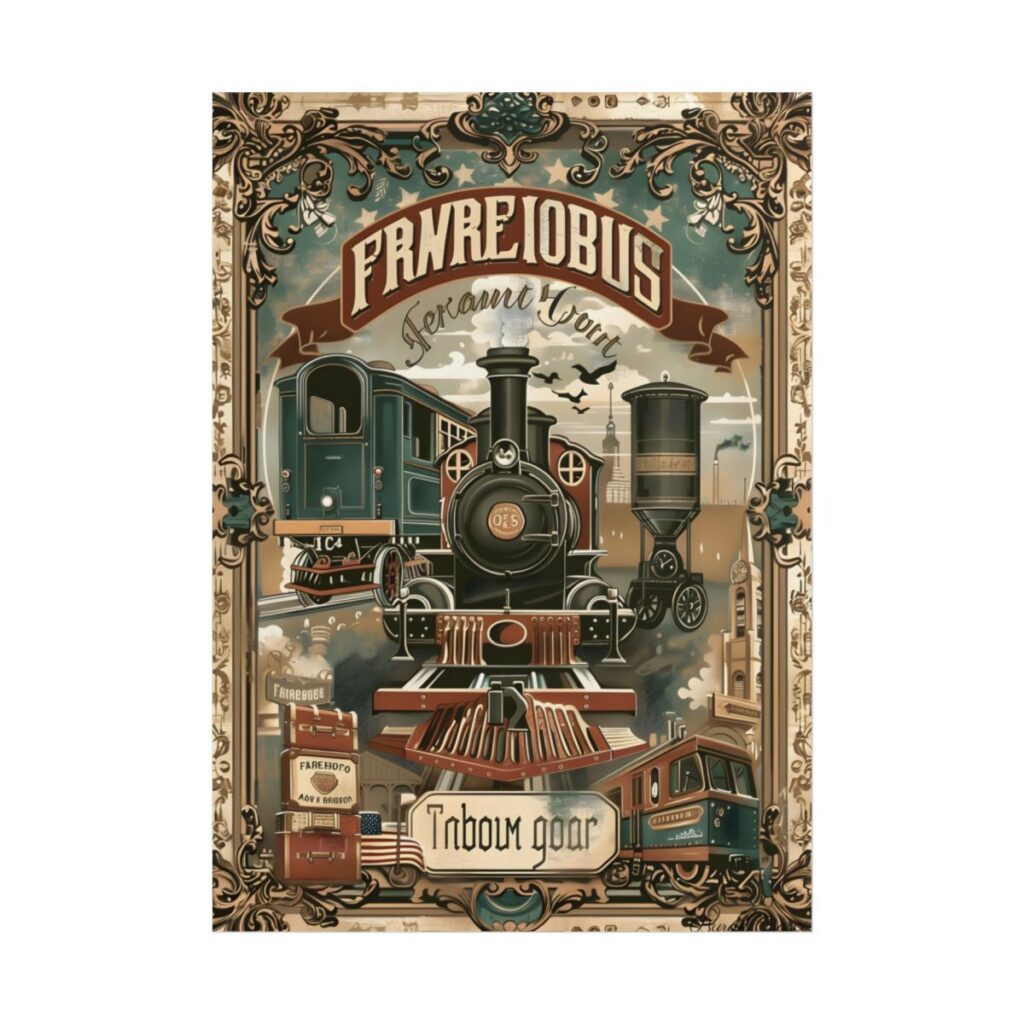 Vintage Train Station Sign: Bold Farhampton Artwork - Poster
