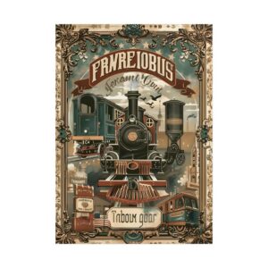 Vintage Steam Locomotive Poster