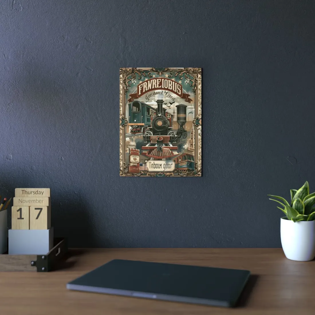 Vintage Train Station Sign: Bold Farhampton - Metal Poster