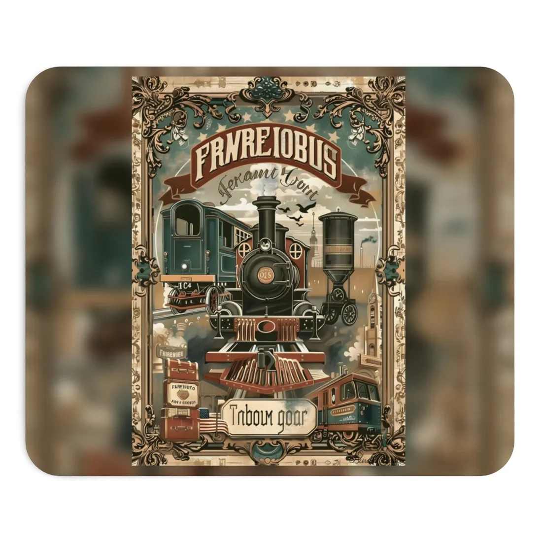 Vintage Train Station Sign: Bold Farhampton - Mouse Pad