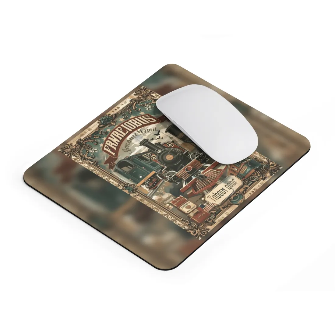 Vintage Train Station Sign: Bold Farhampton - Mouse Pad