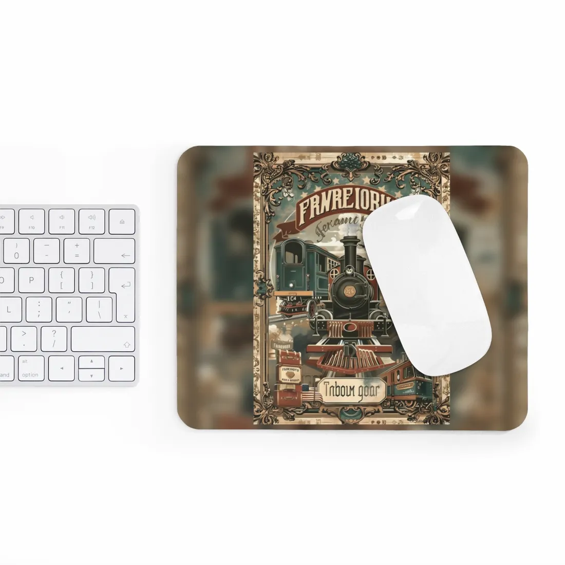 Vintage Train Station Sign: Bold Farhampton - Mouse Pad
