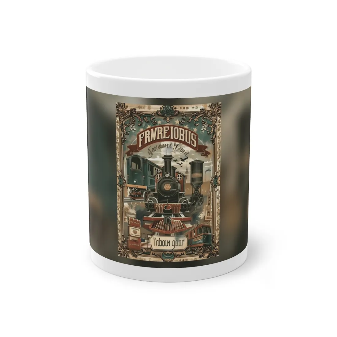 Vintage Train Station Sign: Bold Farhampton - Mug