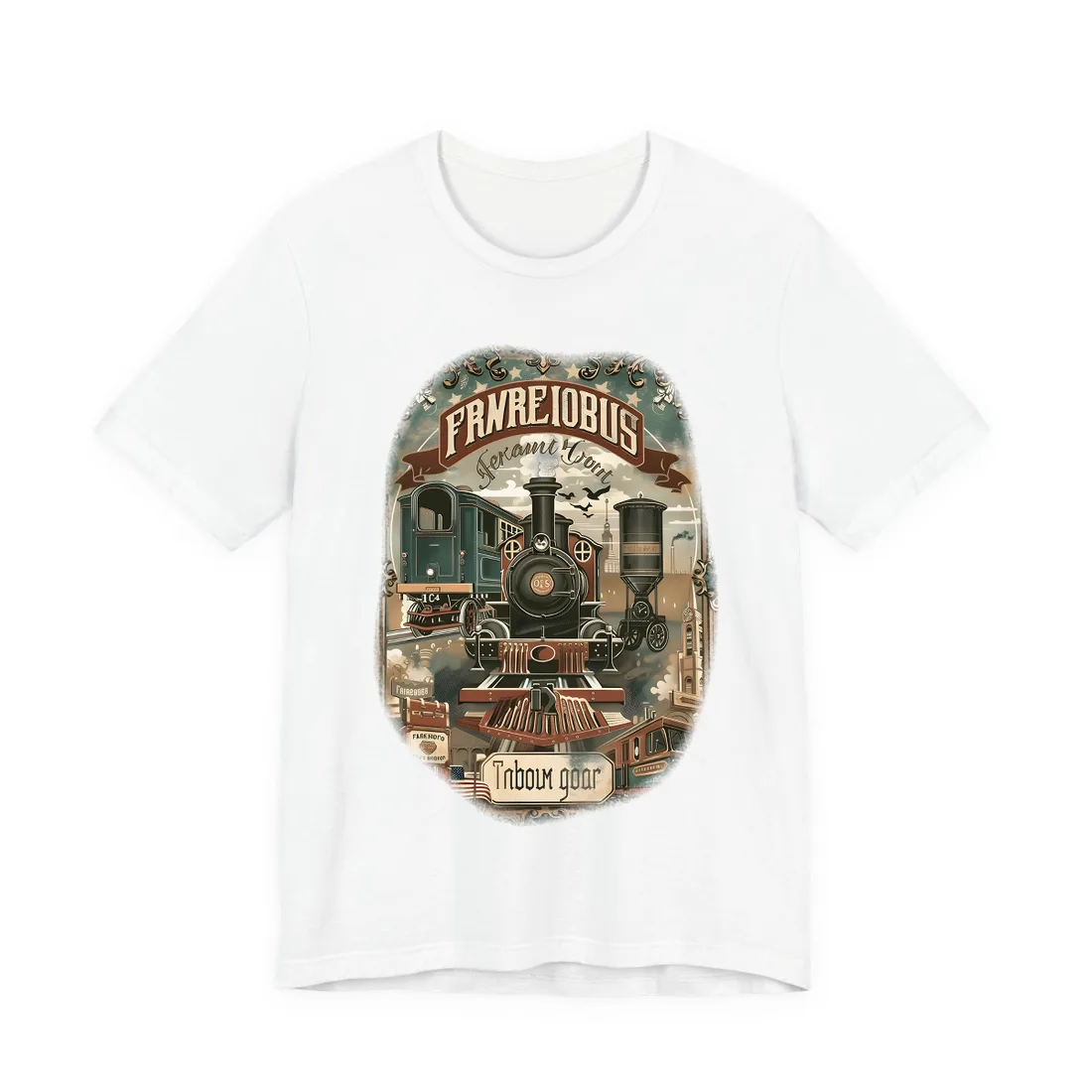 Vintage Train Station Sign: Bold Farhampton - T-Shirt (White)