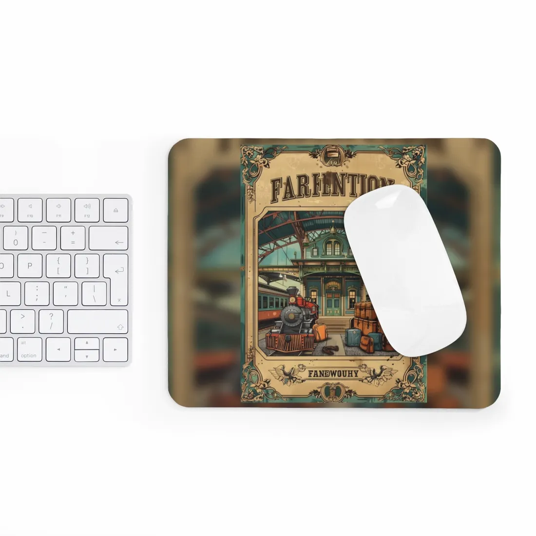 Vintage Train Station Sign: Farhampton Departure 0D14 - Mouse Pad