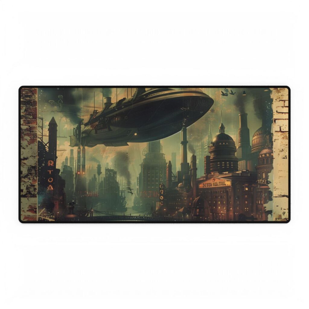 Vintage Underwater Travel Poster: Retro Ocean Adventure - Desk Mat