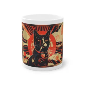 Black Cat with Cigarette Mug