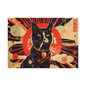 Black Cat with Cigarette Poster