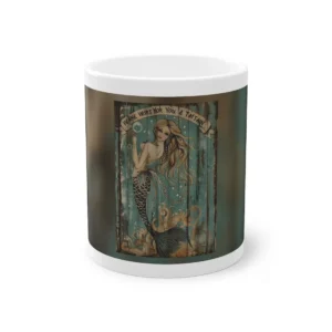 Mermaid on Weathered Wood Mug