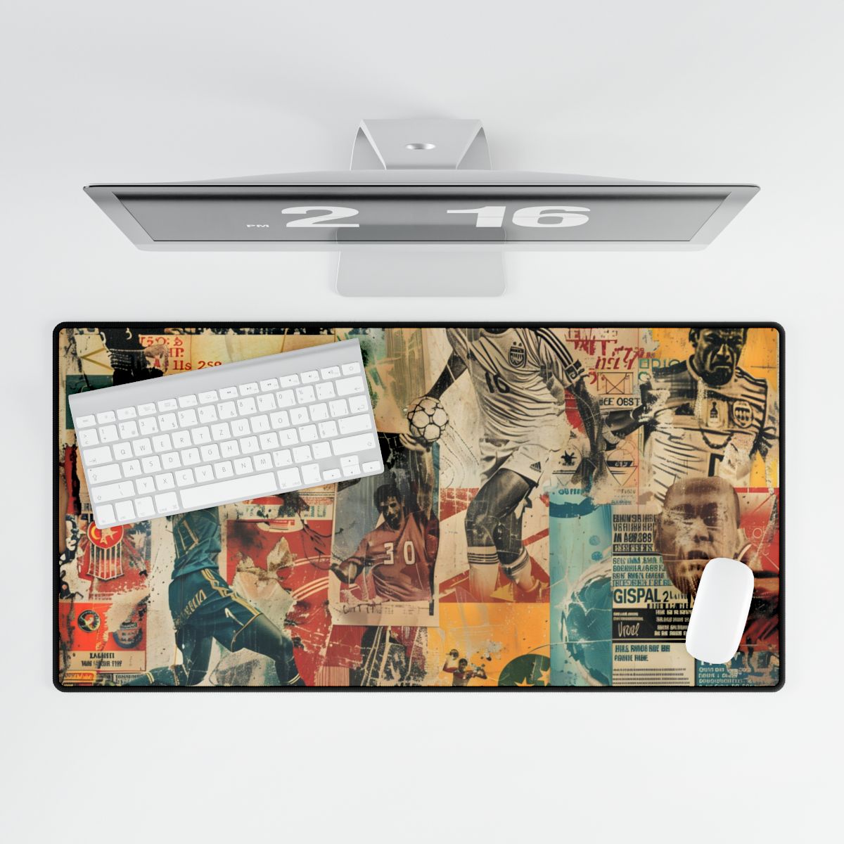 Vintage World Cup Posters: A Historic Soccer Collection - Desk Mat