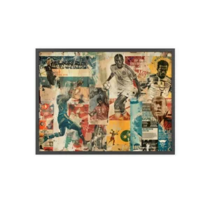 Soccer Players Collage Framed Poster
