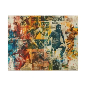 Vintage Soccer Players Collage Canvas Print