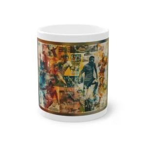 Vintage Soccer Players Collage Mug