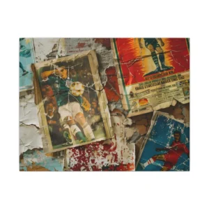 Vintage Soccer Posters Collage Canvas Print