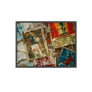 Vintage Soccer Posters Collage Framed Poster