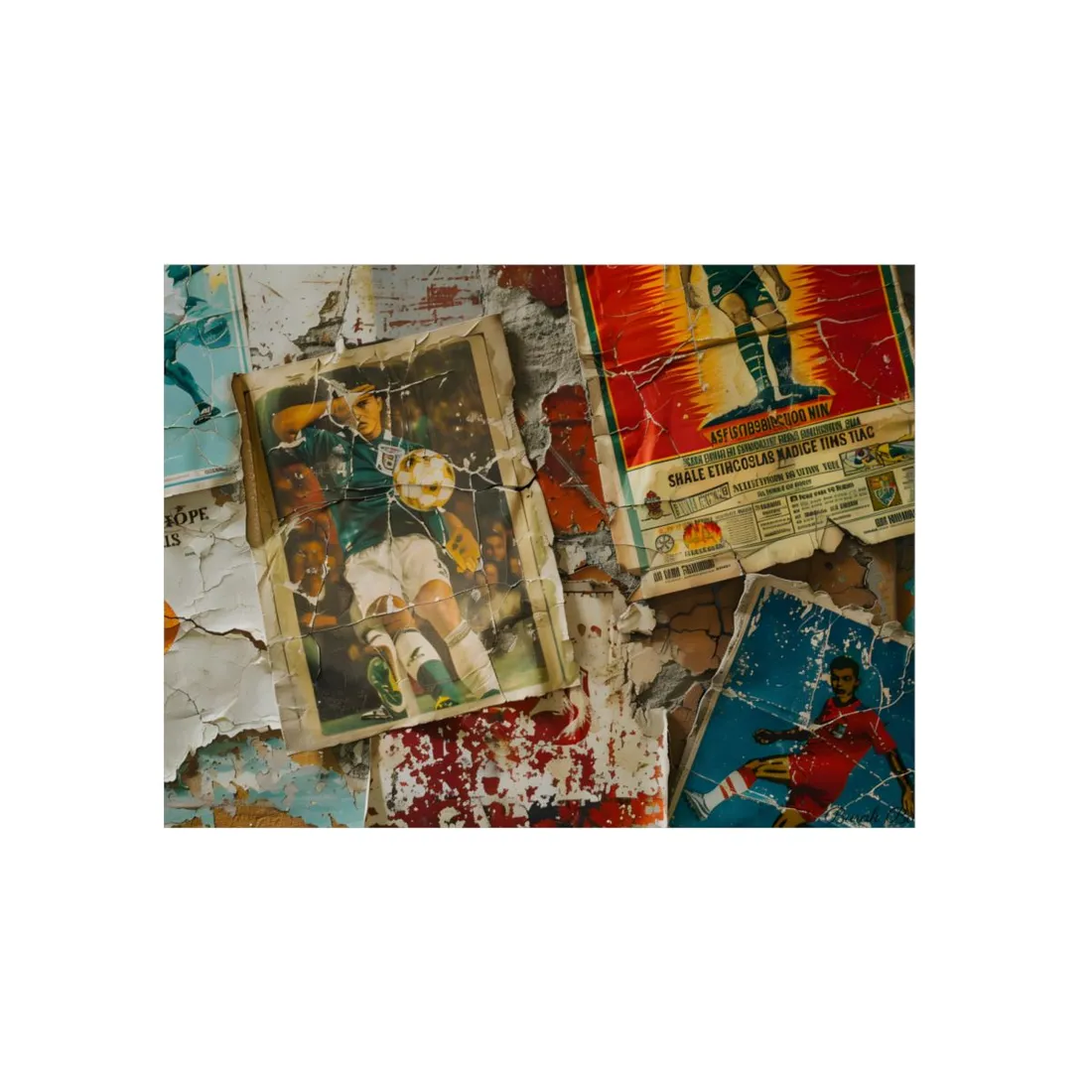 Vintage World Cup Posters: Colorful Collage Art - Metal Poster