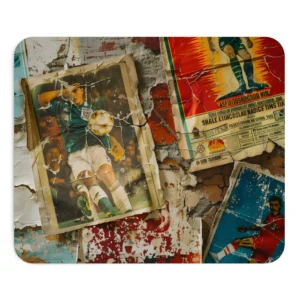 Vintage Soccer Posters Collage Mouse Pad