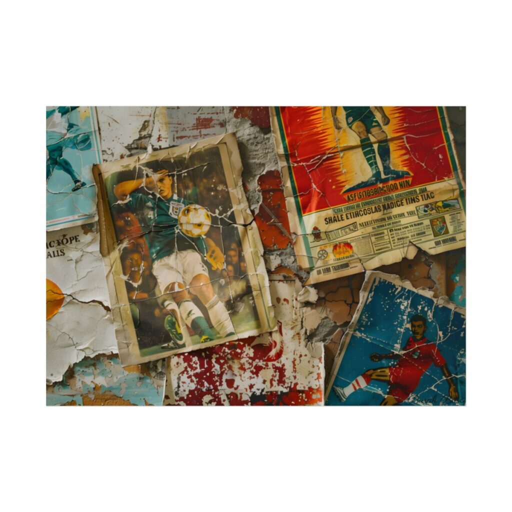 Vintage World Cup Posters: Colorful Collage Art - Poster