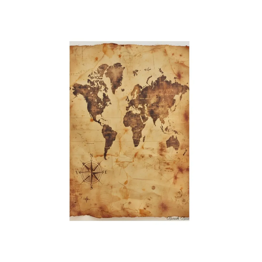 Vintage World Map: A Timeless Guide to Global Exploration - Metal Poster